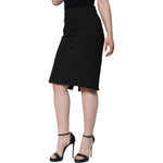 GF Ferre Black Straight Pencil Cut Knee Length Skirt SKI2025-46