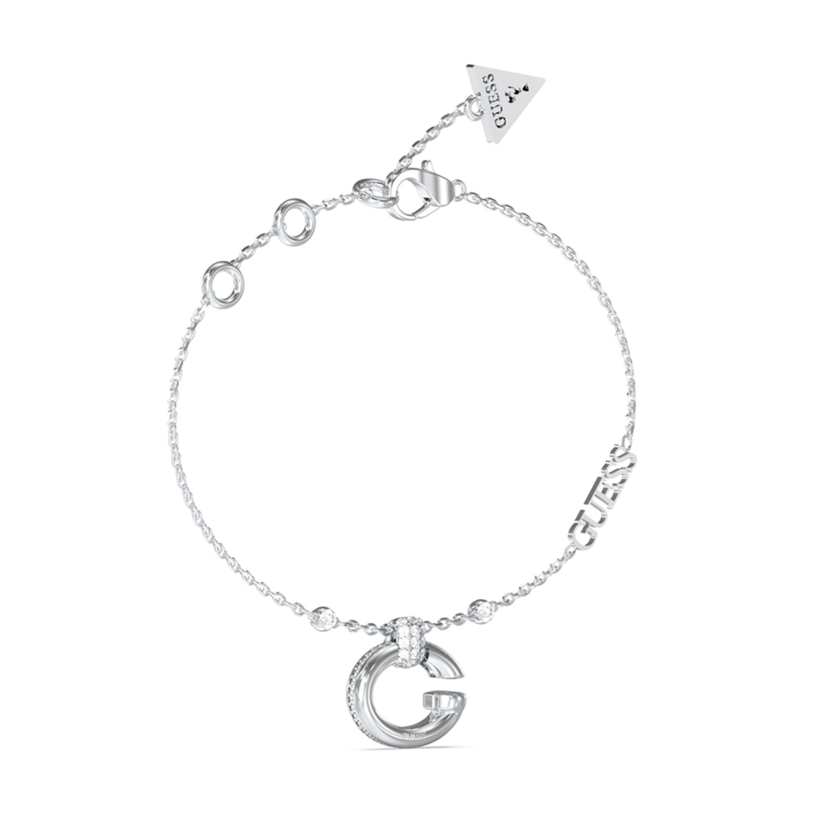 GUESS JEWELS JEWELRY Mod. JUBB04519JWRHS silver bracelet with G pendant