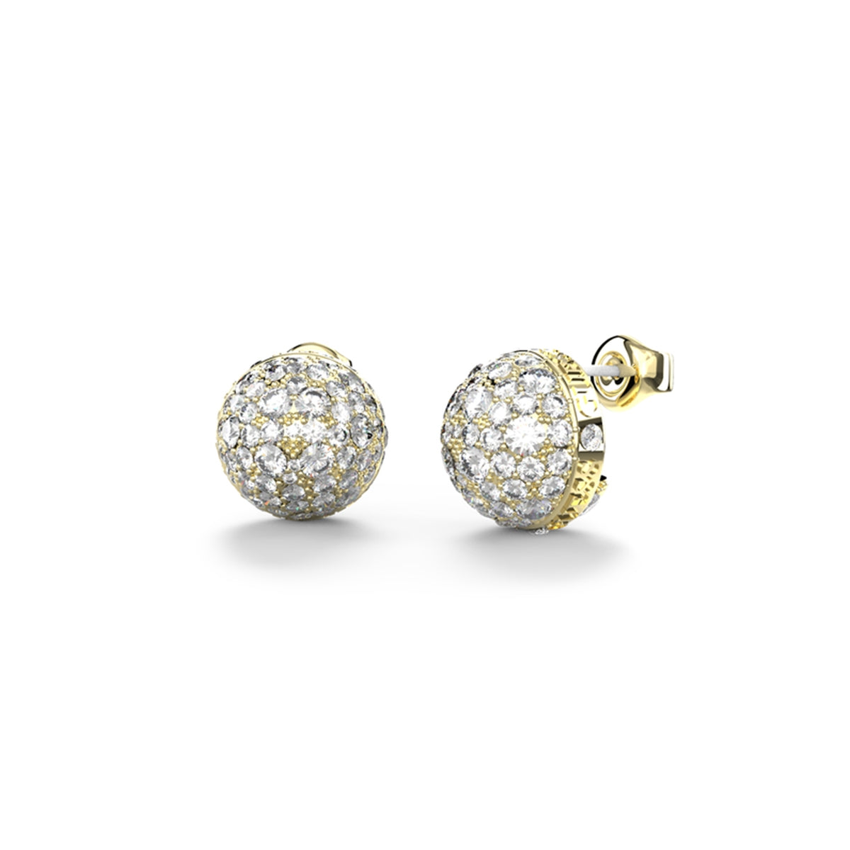 GUESS JEWELS JEWELRY Mod. JUBE04457JWYGT-U sparkling earrings on display