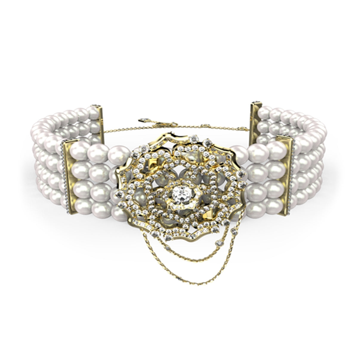 Elegant beaded bracelet featuring GUESS JEWELS JEWELRY Mod. JUBN04542JWYGT-U with intricate design and pearl accents