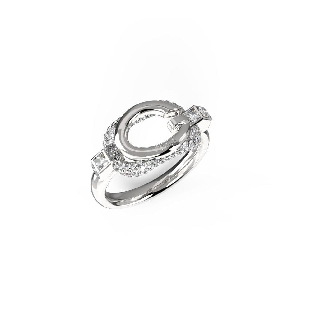 GUESS JEWELS JEWELRY Mod. JUBR04513JWRH52 silver ring with crystals