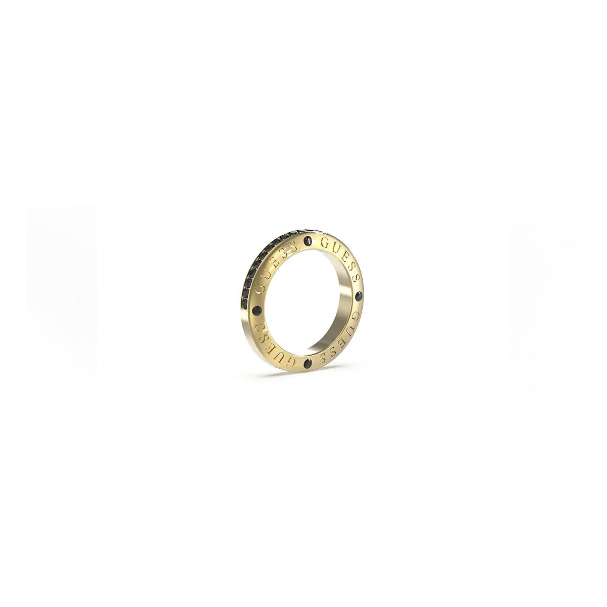 GUESS JEWELS JEWELRY Mod. JUMR03219JWYGBK62 gold-tone ring with engraved details