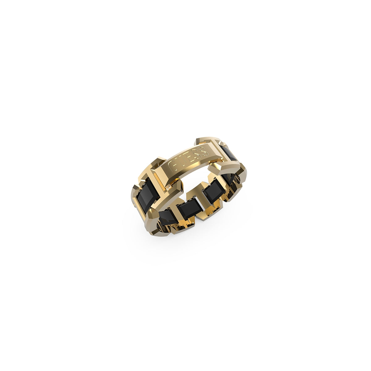 Gold and black ring from GUESS JEWELS JEWELRY Mod. JUMR04031JWYGBK66