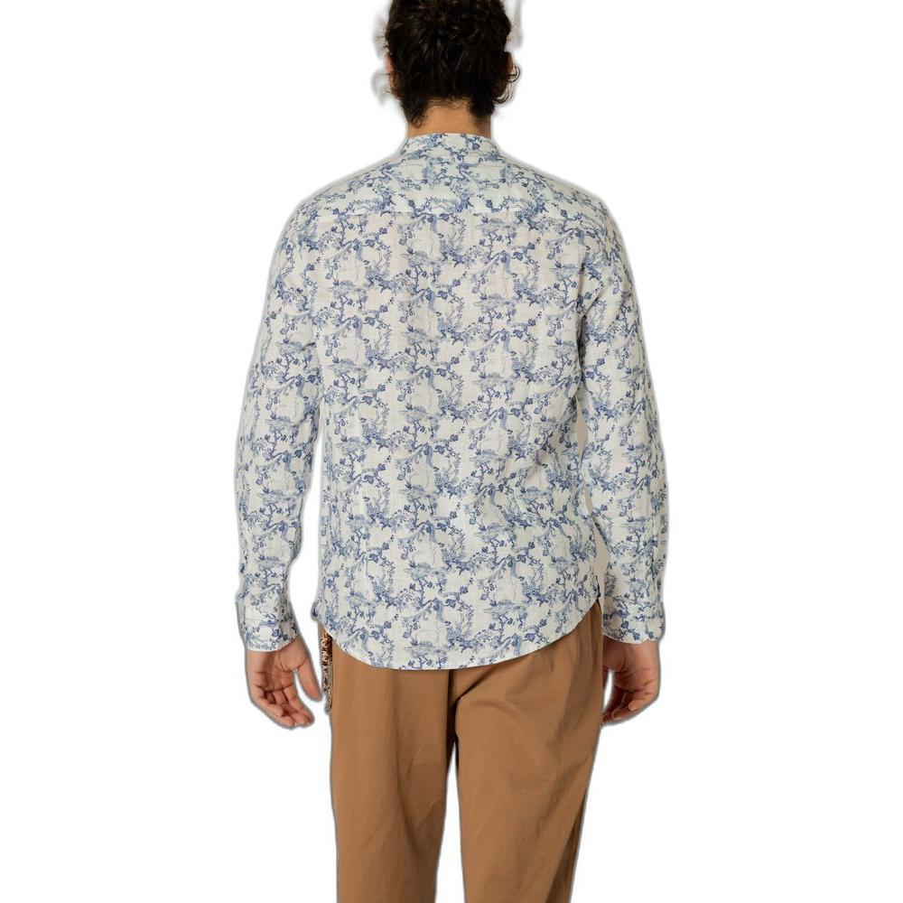 Gianni Lupo Blue Linen Shirt GI-13499200010-IT46 | M