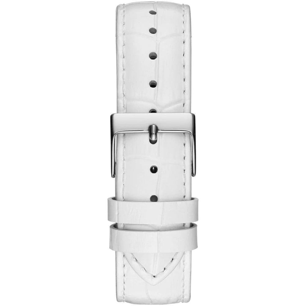 Guess White Leather Dress Watch