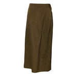 Jil Sander Olive Green Viscose A-line High Waist Midi Skirt SKI2071-34