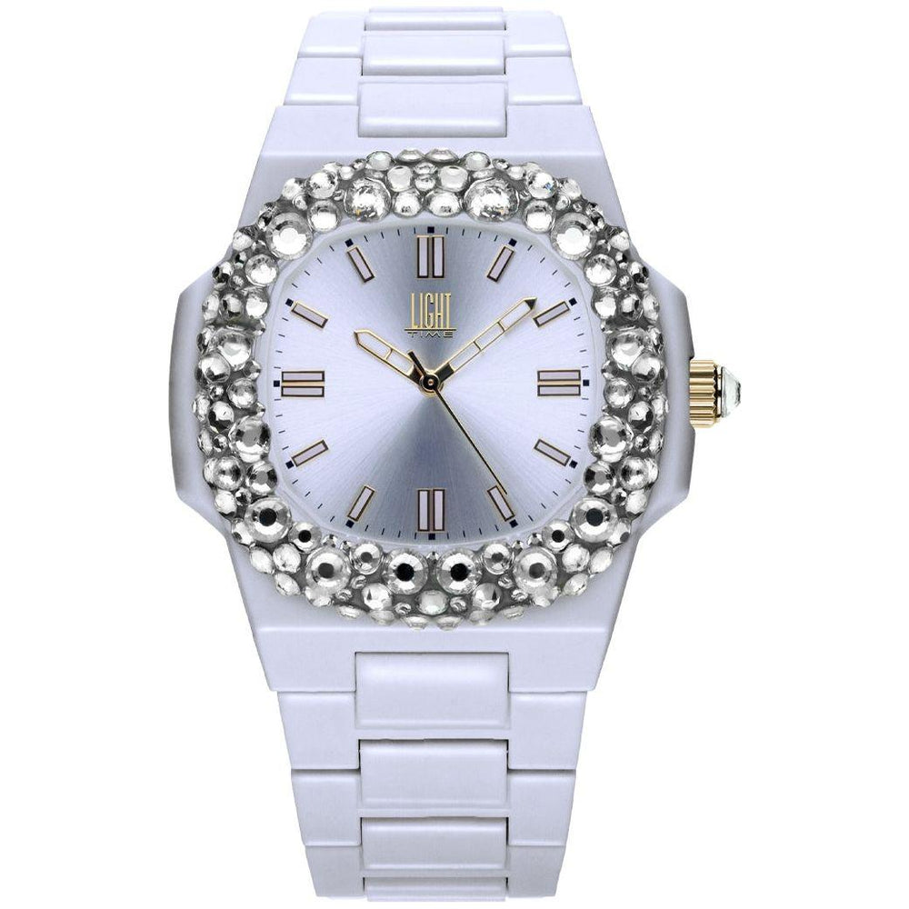LIGHT TIME Mod. VELVET NAUTILUS - White Clear Strass L512-BI-1