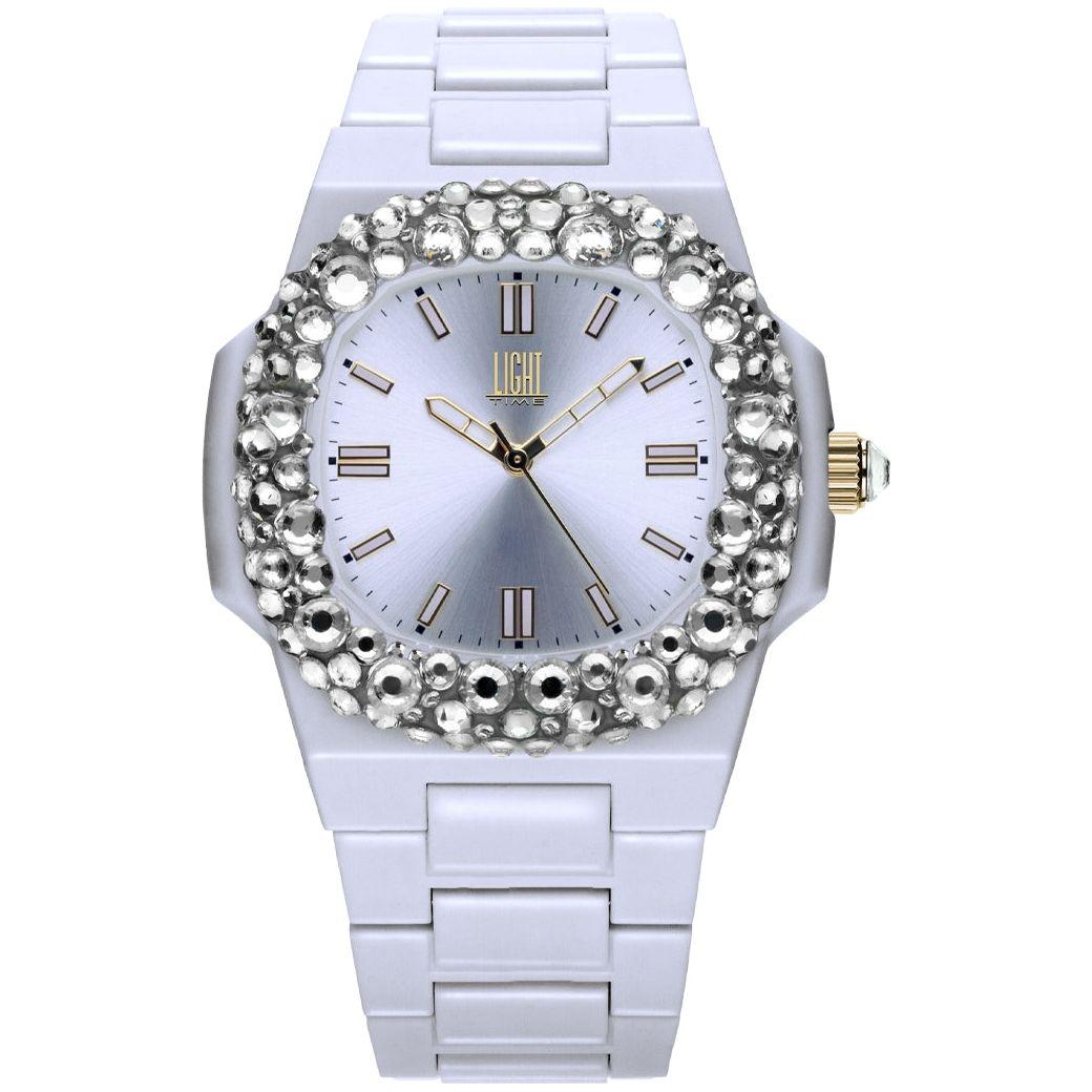 LIGHT TIME Mod. VELVET NAUTILUS - White Clear Strass L512-BI-1