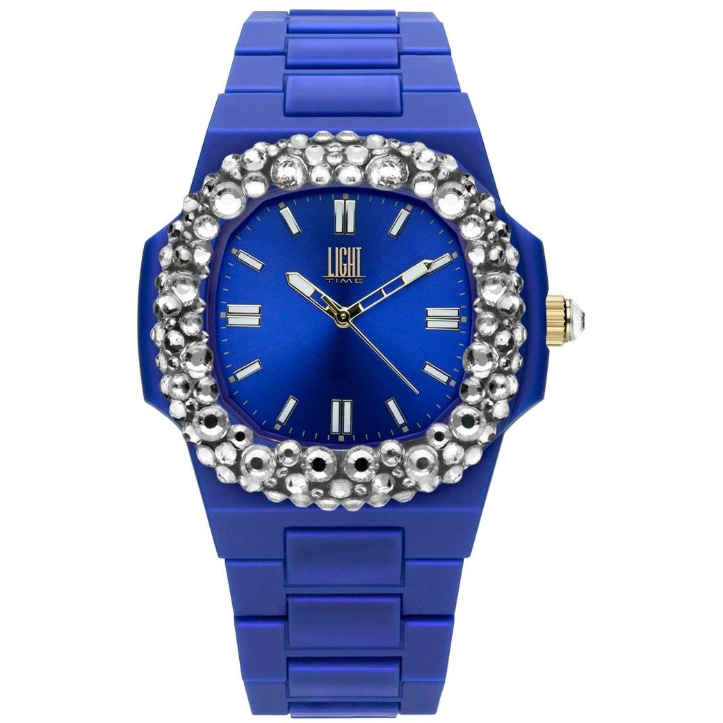 LIGHT TIME Mod. VELVET NAUTILUS - Blue Clear Strass L512-BL-1