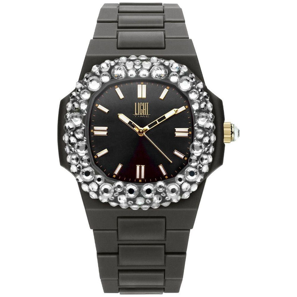 LIGHT TIME Mod. VELVET NAUTILUS - Black Clear Strass L512-NE-1