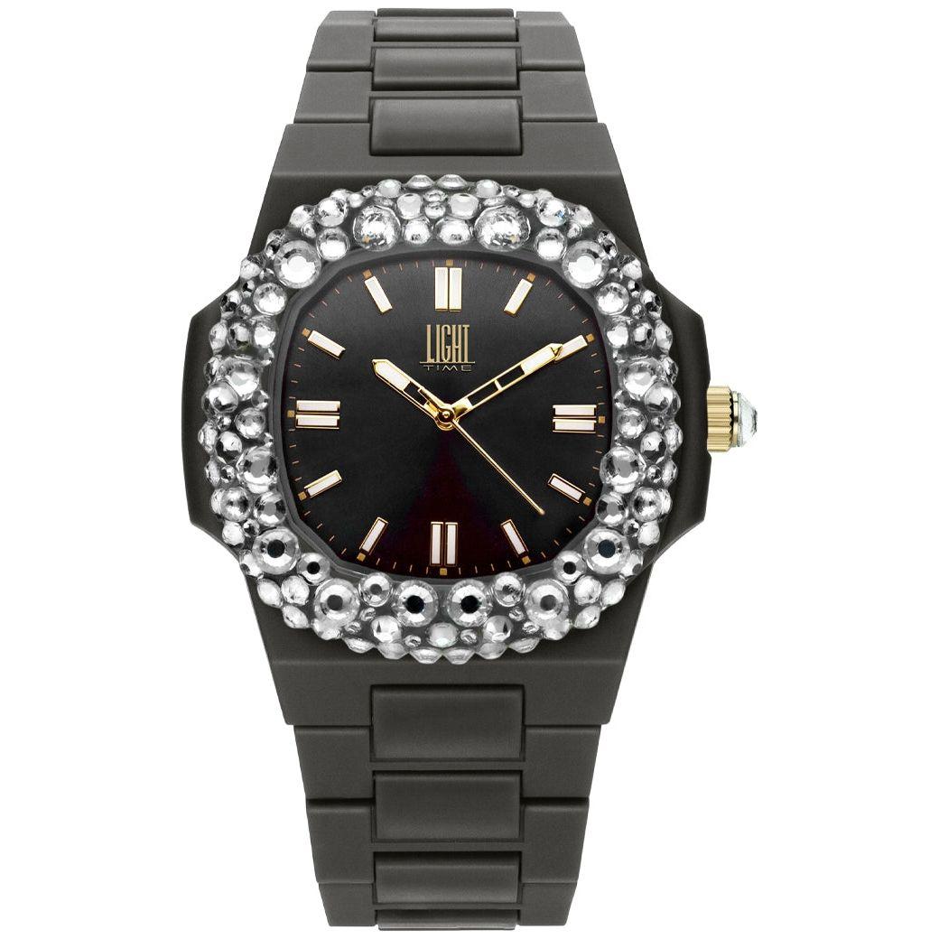 LIGHT TIME Mod. VELVET NAUTILUS - Black Clear Strass L512-NE-1