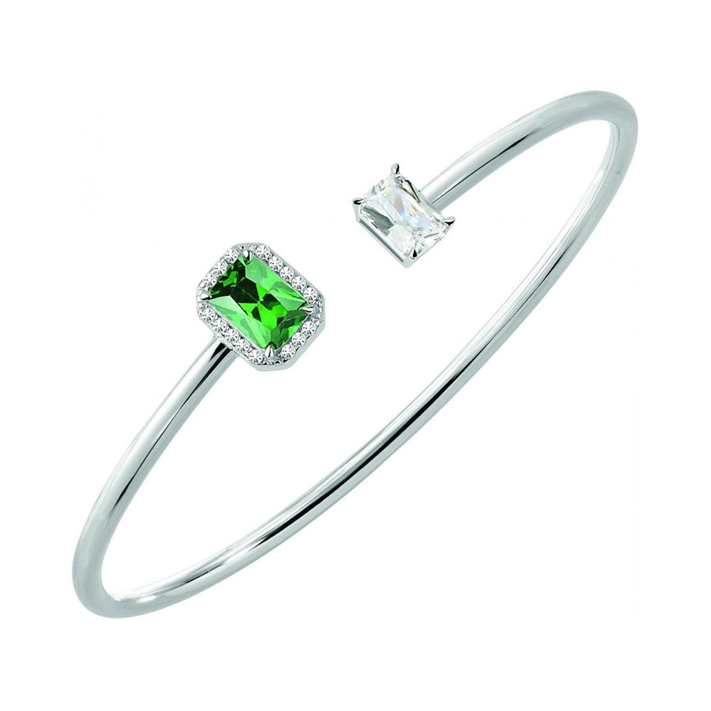 Alt Tag: MORELLATO MOD. SAIW58 Lady's Bracelet in Silver 925° featuring emerald-colored and clear gemstones, elegant jewelry piece.