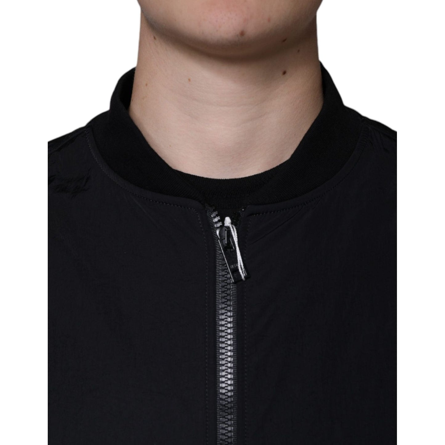 MSGM Black Cotton Full Zip Bomber Long Sleeves Jacket JKT41226-48