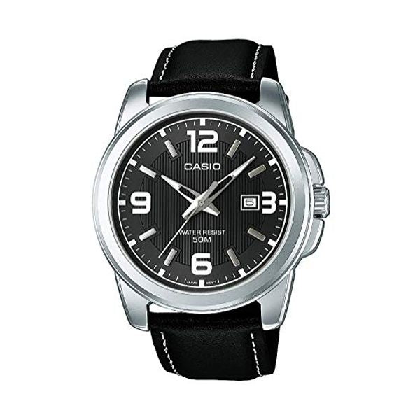 CASIO COLLECTION Mod. BOLD DATE - LEATHER. BLACK MTP-1314PL-8AVEF
