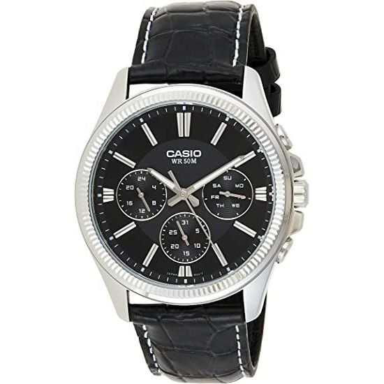 CASIO Mod. DAY DATE MULTIFUNCTION. LEATHER - BLACK MTP-1375L-1AVDF