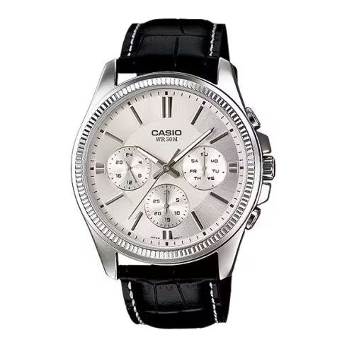 CASIO Mod. DAY DATE MULTIFUNCTION. LEATHER - WHITE MTP-1375L-7AVDF