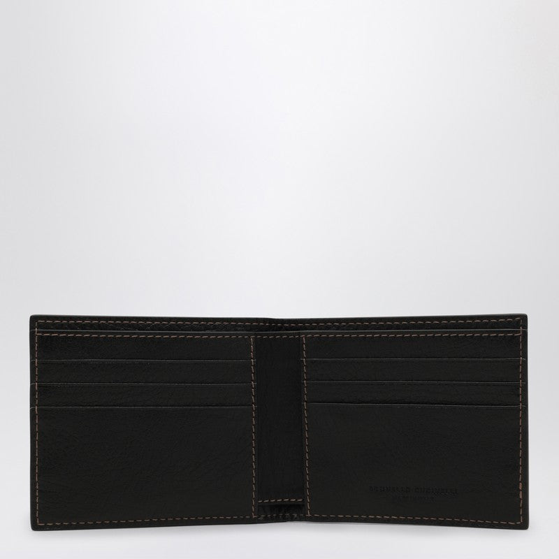 Brunello Cucinelli Black Bi-fold Cardholder in Leather LDin,Men,Men > Accessories,Men > Accessories > Small Leather Goods,Spring - Summer 2025,Yes Eu MWZIU006LE/Q_CUCIN-C101_100