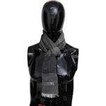 Missoni Elegant Striped Wool Scarf with Logo Embroidery Missoni Black