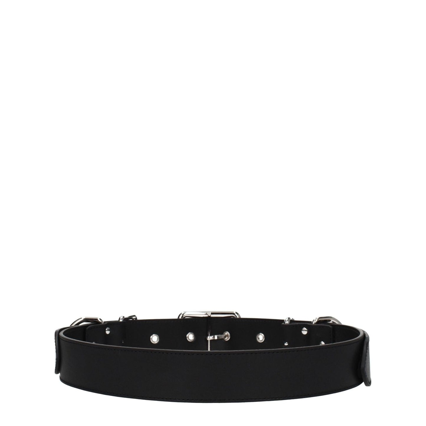 Moschino Black Leather Belts MO-8547395305737-46 CM / 18 INCHES
