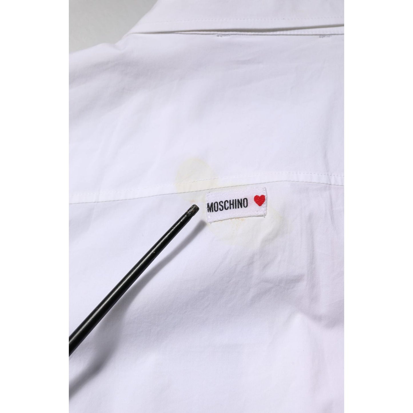 Moschino Couture White Printed Collared Button Mini Shirt Dress DR81525-44