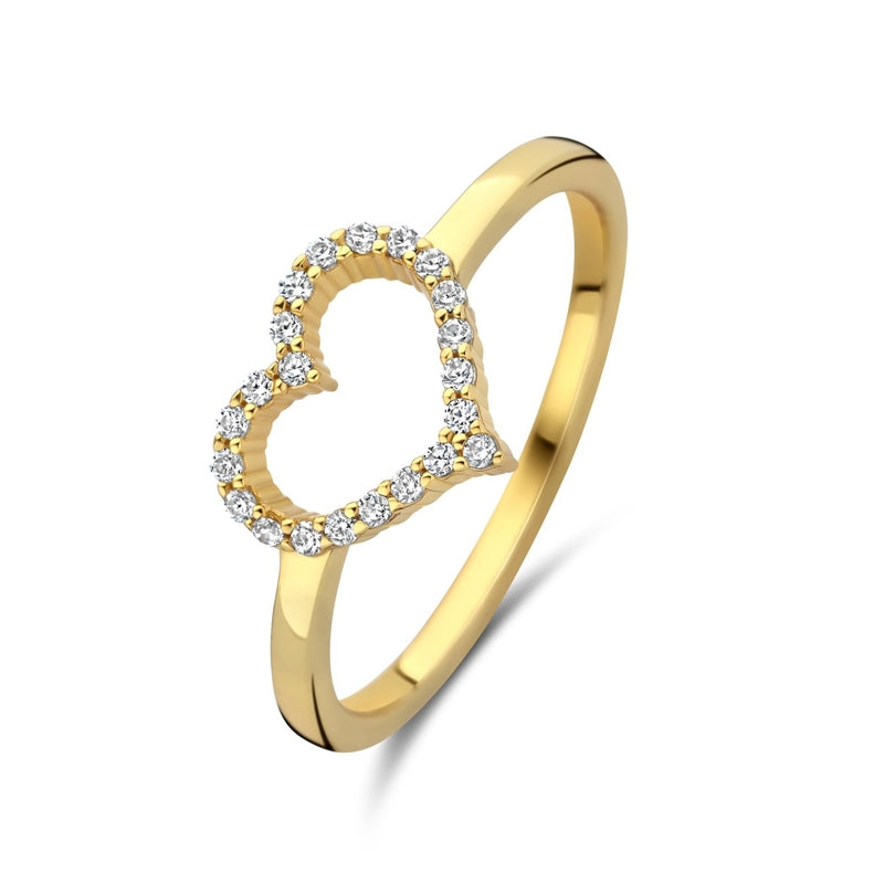 NEW BLING Mod. 9NB-1447-54 heart-shaped diamond gold ring showcasing elegant jewelry design