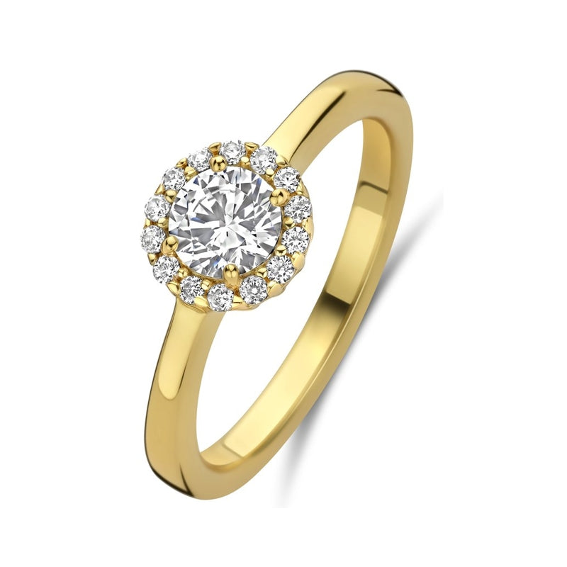 Elegant gold ring with a diamond centerpiece, model NEW BLING Mod. 9NB-1538-60, showcasing exquisite craftsmanship and luxury.