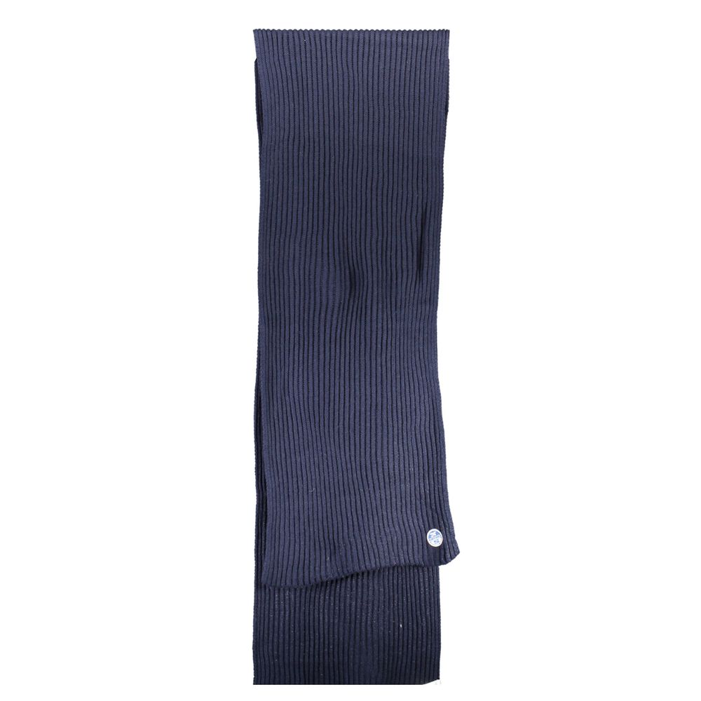 North Sails Blue Cotton Scarf, soft cotton fabric, 30x190 cm, stylish and comfortable accessory for all seasons.