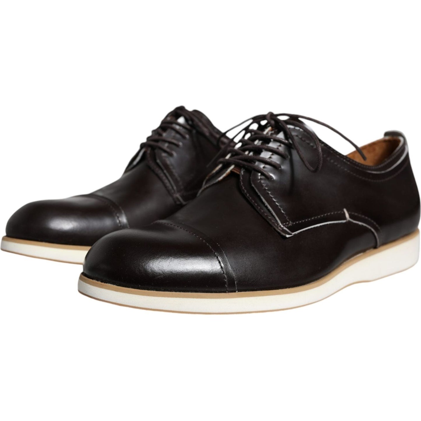Pollini Black White Leather Lace Up Men Dress Formal Shoes MV4436-41