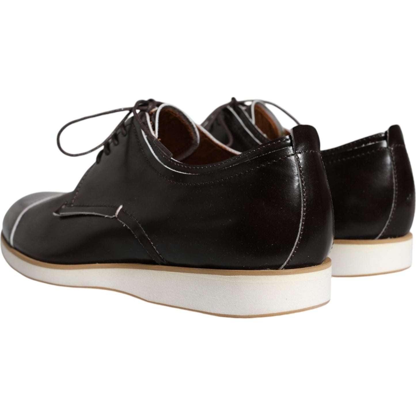 Pollini Black White Leather Lace Up Men Dress Formal Shoes MV4436-41