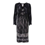 Roberto Cavalli Black Floral Viscose Sheath Midi Dress DR81528-1