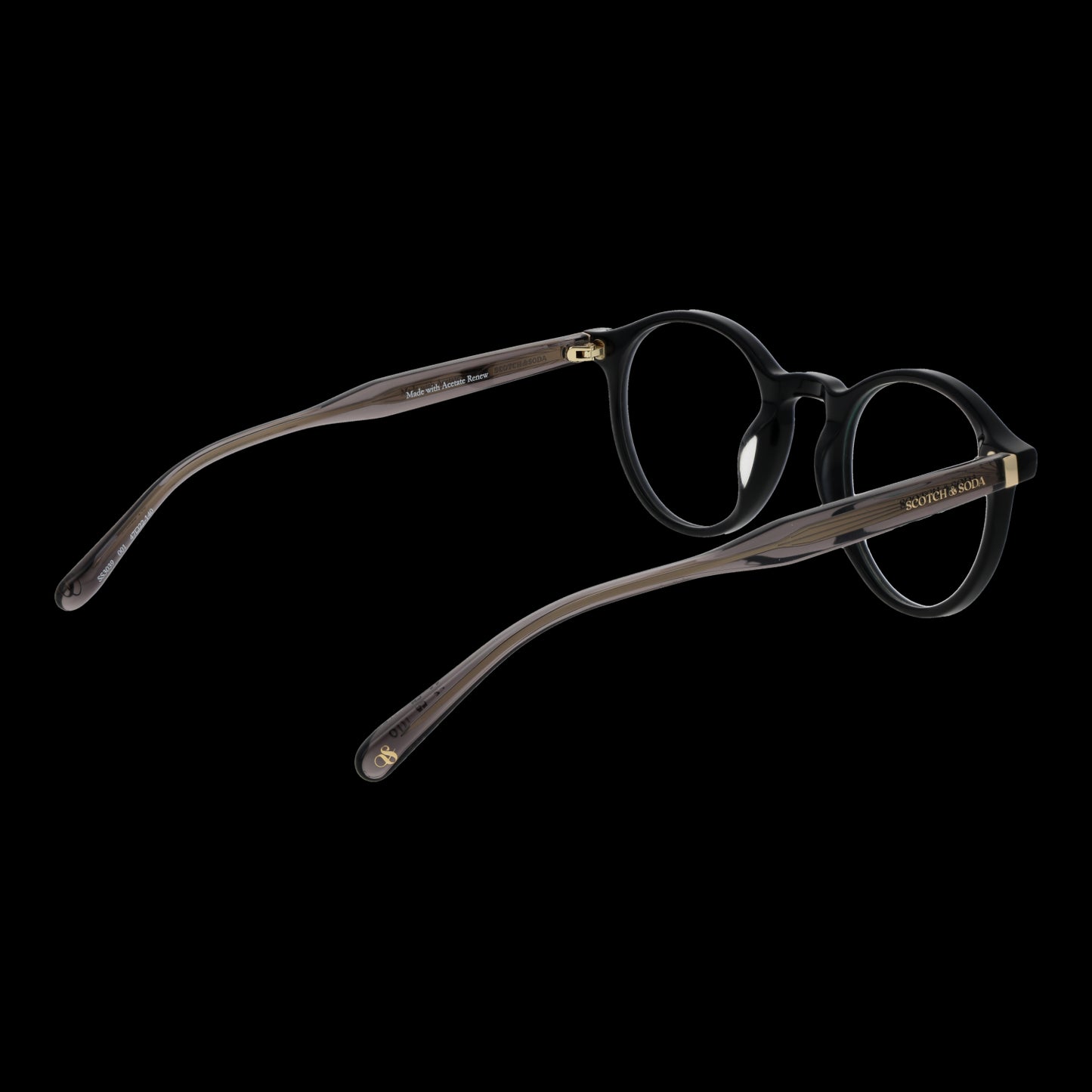 SCOTCH & SODA MOD. SS3039 54001 women's eyeglasses, elegant black frame for ladies, stylish and modern design, side view