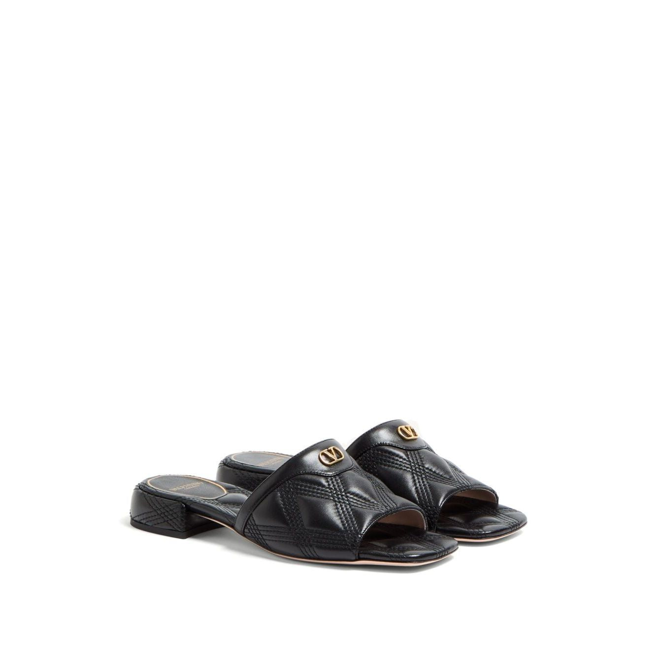 Valentino Garavani Quiltie 67 Slide Sandal in 60mm Quilted Nappa Leather