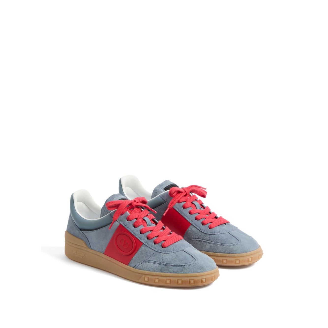 Valentino Garavani Upvillage Low Top Sneaker In Split Leather And Calfskin Nappa Leather