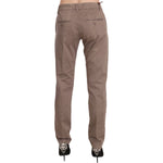 Dondup Chic Brown Straight Cut Trousers Dondup Dim Gray