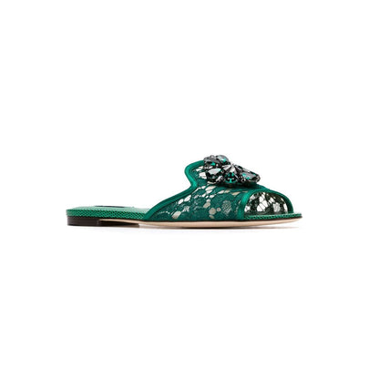 Dolce & Gabbana Slippers in lace with crystals Sandals