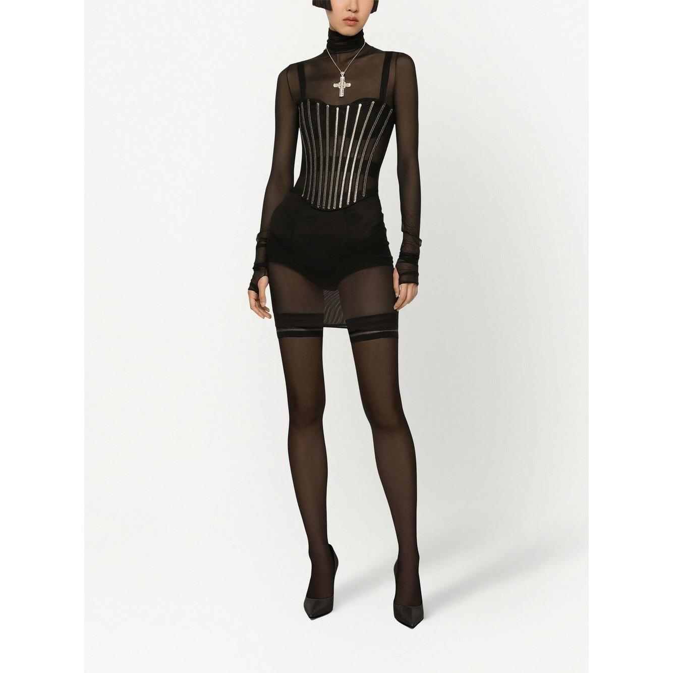 Dolce & Gabbana Tulle corset belt with boning FB368AFLMFBN0000
