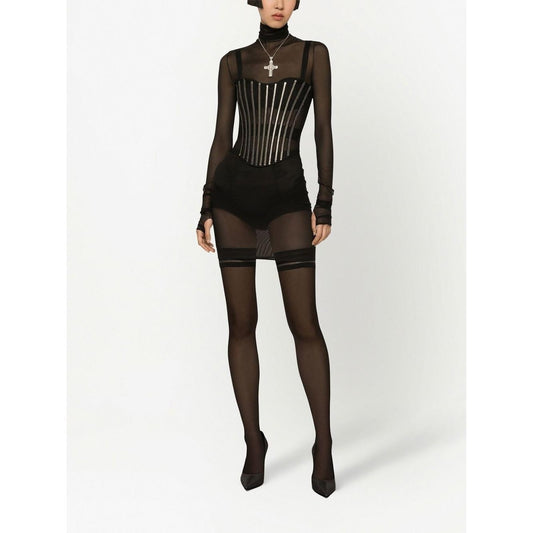 Dolce & Gabbana Tulle corset belt with boning FB368AFLMFBN0000
