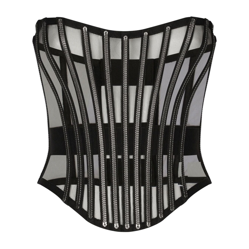 Dolce & Gabbana Tulle corset belt with boning FB368AFLMFBN0000