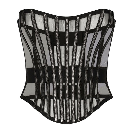 Dolce & Gabbana Tulle corset belt with boning FB368AFLMFBN0000