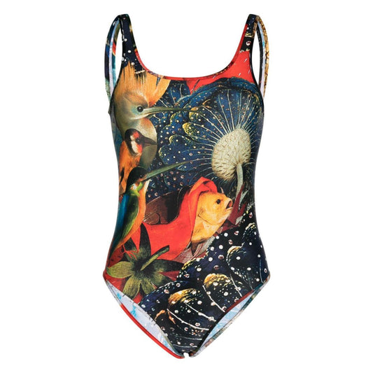 Alexander McQueen Hieronymus Bosch-print Jersey Bodysuit 745309QZAJB9101