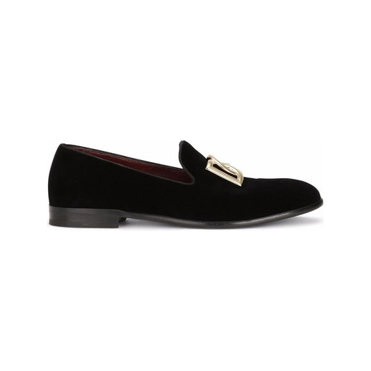 Dolce & Gabbana DG logo velvet slippers A50467A680880999