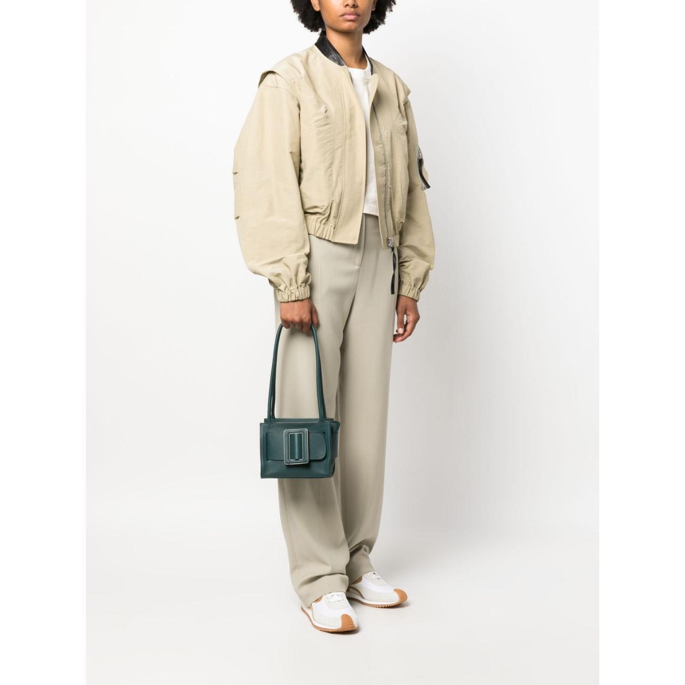Front view with bag zipped and handles upright.