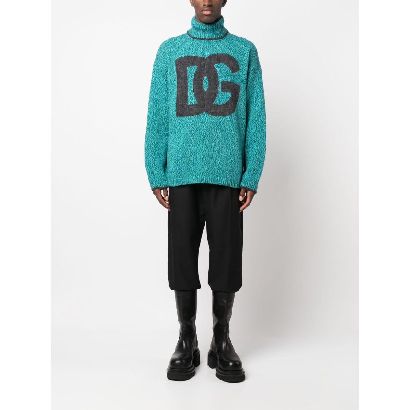 Dolce & Gabbana intarsia-knit logo jumper GXR18TJFMN1S9001