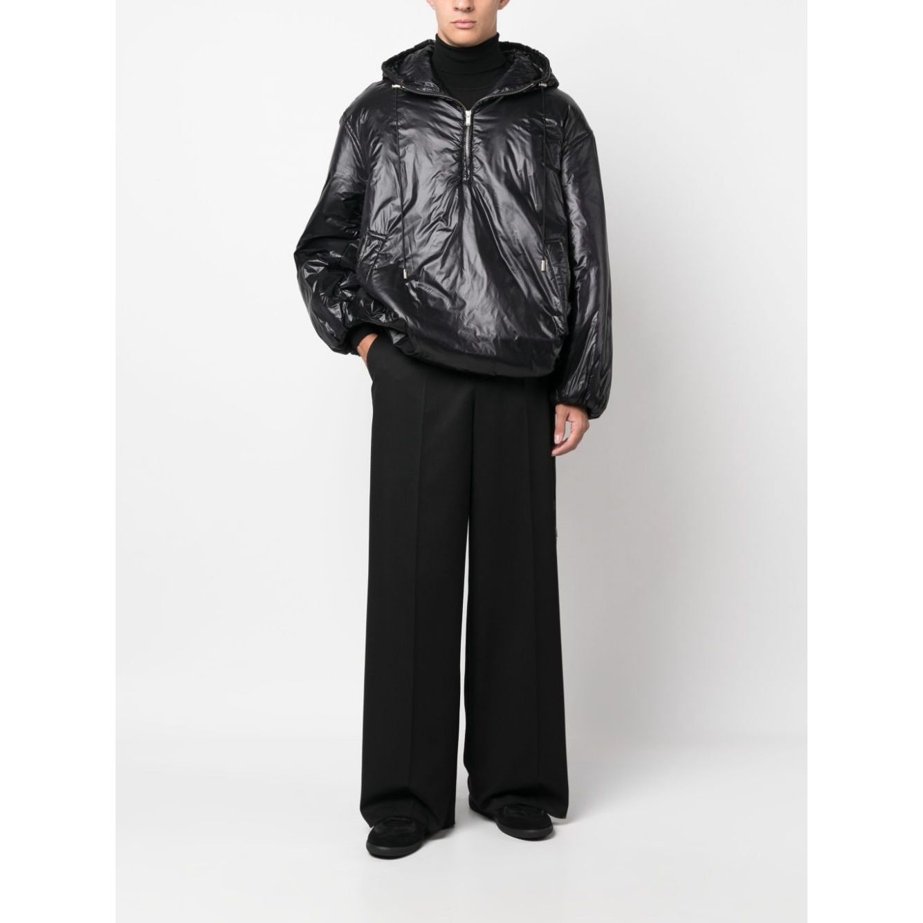 Saint Laurent Cassandre logo-embossed hooded raincoat 758264Y5F651000