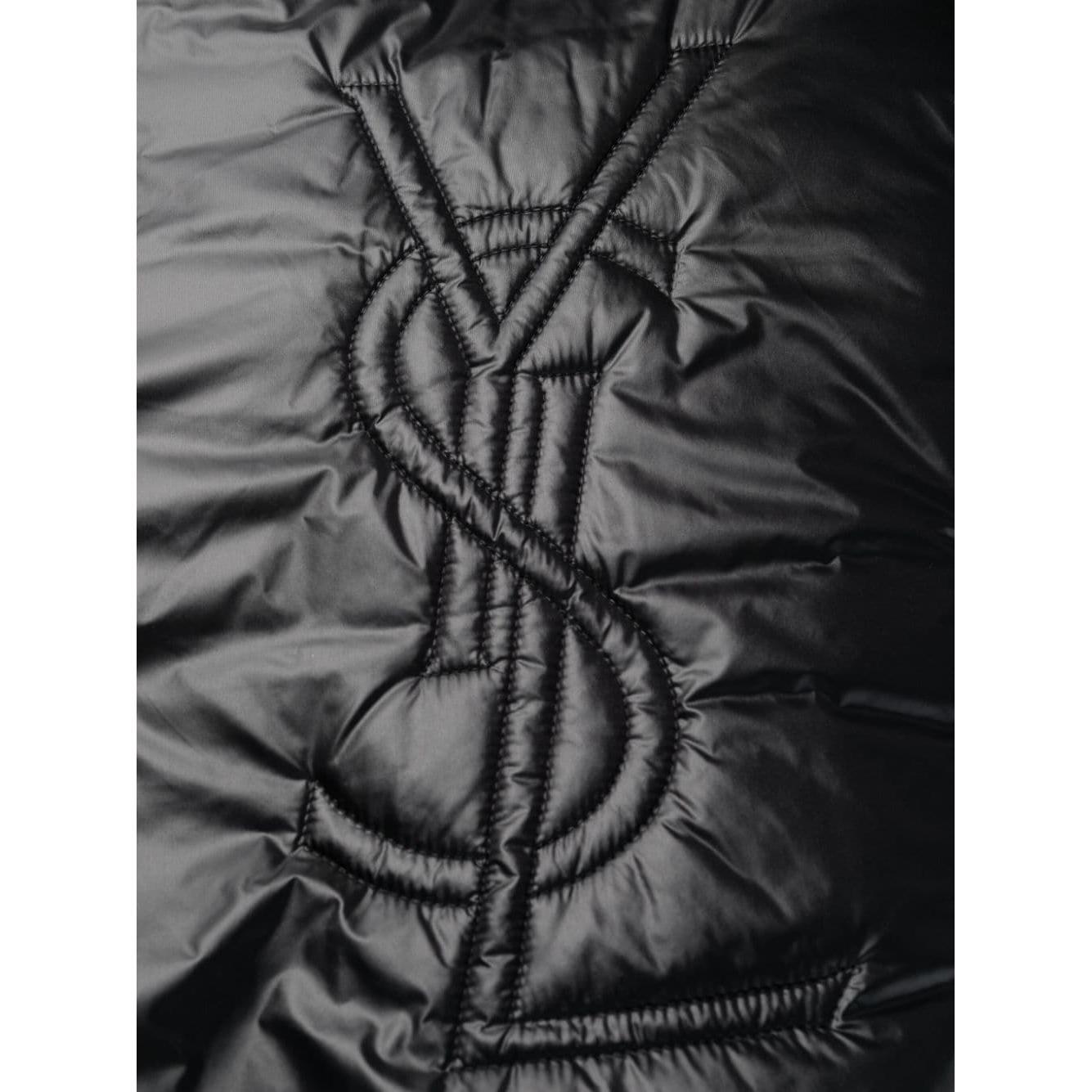 Saint Laurent Cassandre logo-embossed hooded raincoat 758264Y5F651000