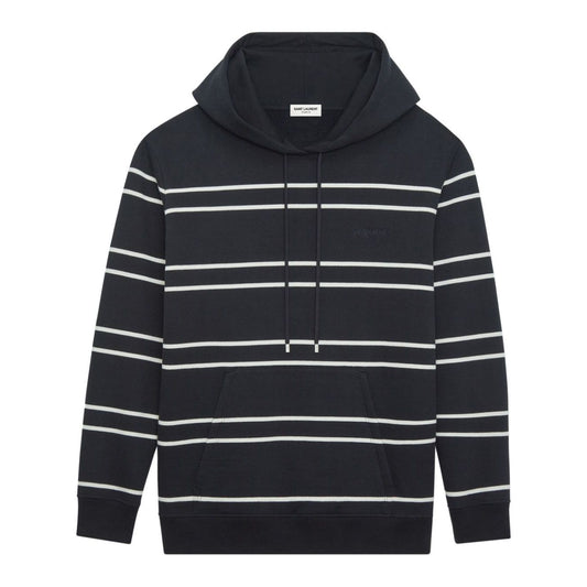 Saint Laurent striped cotton hoodie