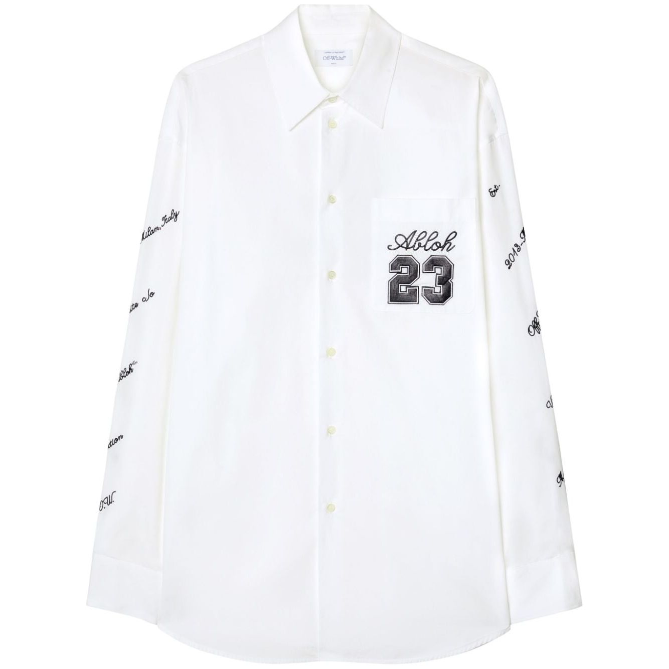 Off White Shirt with embroidery OMGE004S24FAB0020110