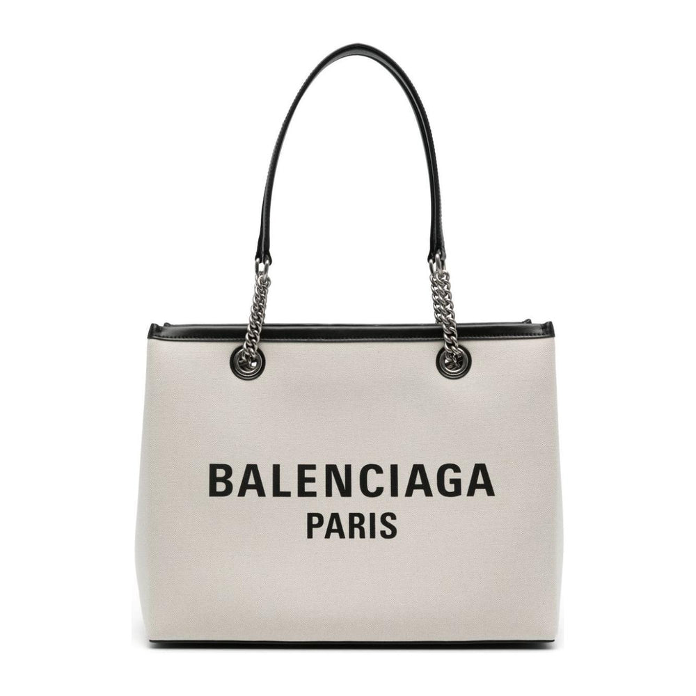 Balenciaga Logo Print Canvas Tote Bag 7599732AAOK9260