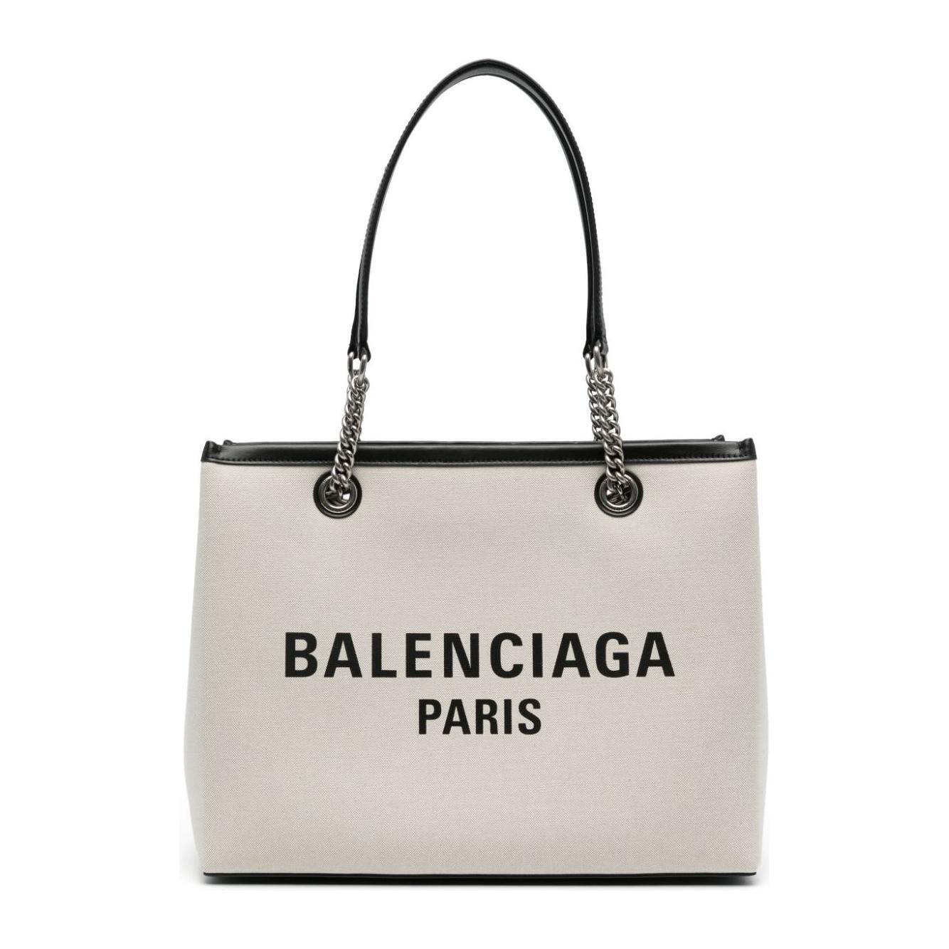 Balenciaga Logo Print Canvas Tote Bag 7599732AAOK9260