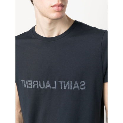 Saint Laurent Reverse logo-print cotton T-shirt Topwear